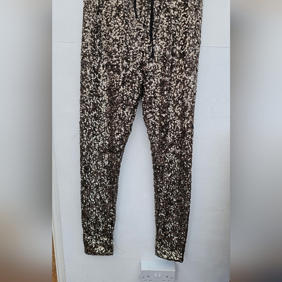 moss Copenhagen Pants - Moss Copenhagen Billie  Gold  Shimmer Sequim Trousers Size 6-8